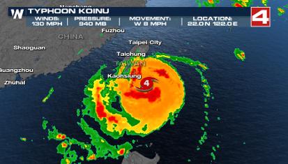 Typhoon Koinu to Impact Taiwan