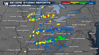 Thunderstorms Now in Appalachia, East Coast