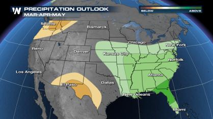 Spring Outlook: Warm in the Northern U.S., Wet in the Southeast