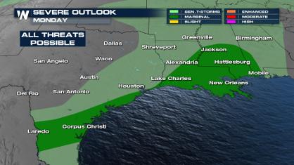 Severe Weather Threat Makes it to the Gulf Coast