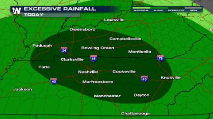 Flooding Threat: Nashville, Bowling Green Today