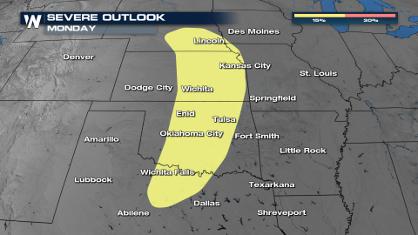 Monday Severe Weather Threat Hits the Plains Again
