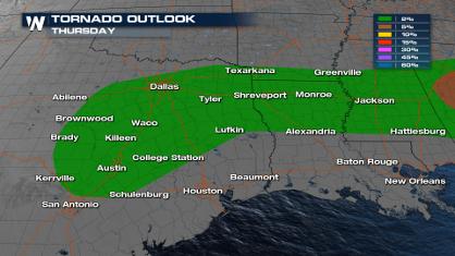 Tornado Threat Over Texas Thursday